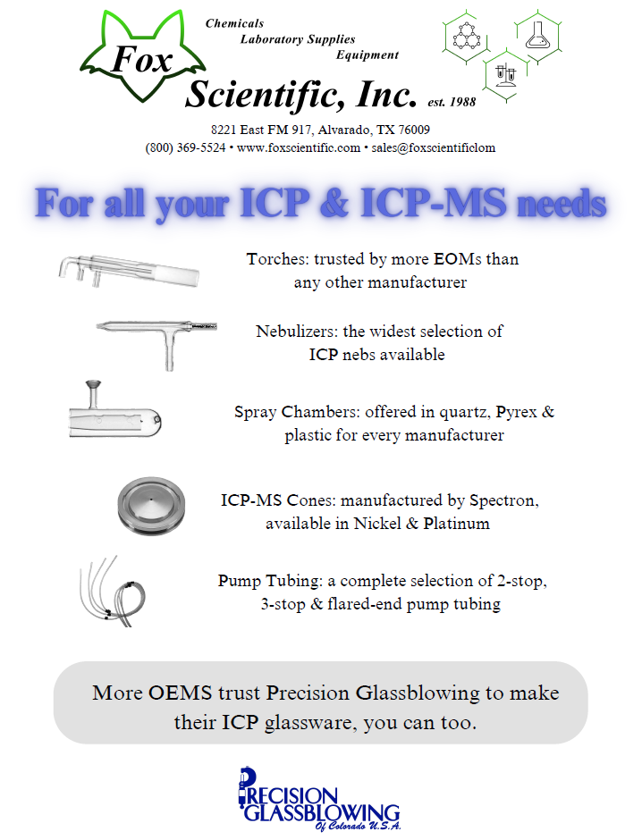 Precision Glassblowing ICP Glassware